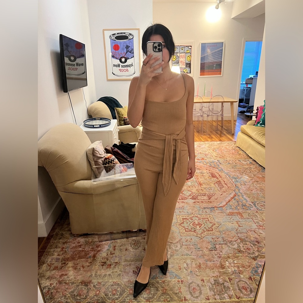 Brown reformation jumpsuit
